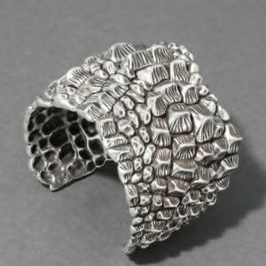 Alexis Bittar Silver Croco Cuff  Bracelet